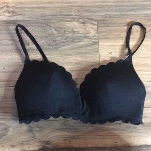 H&M black scalloped bra top swimwear bikini